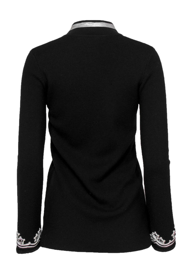 Current Boutique-Tory Burch - Black Tunic-Style Sweater w/ Appliques Sz XS