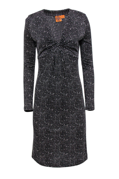 Current Boutique-Tory Burch - Black & White Speckled Knot Dress Sz S