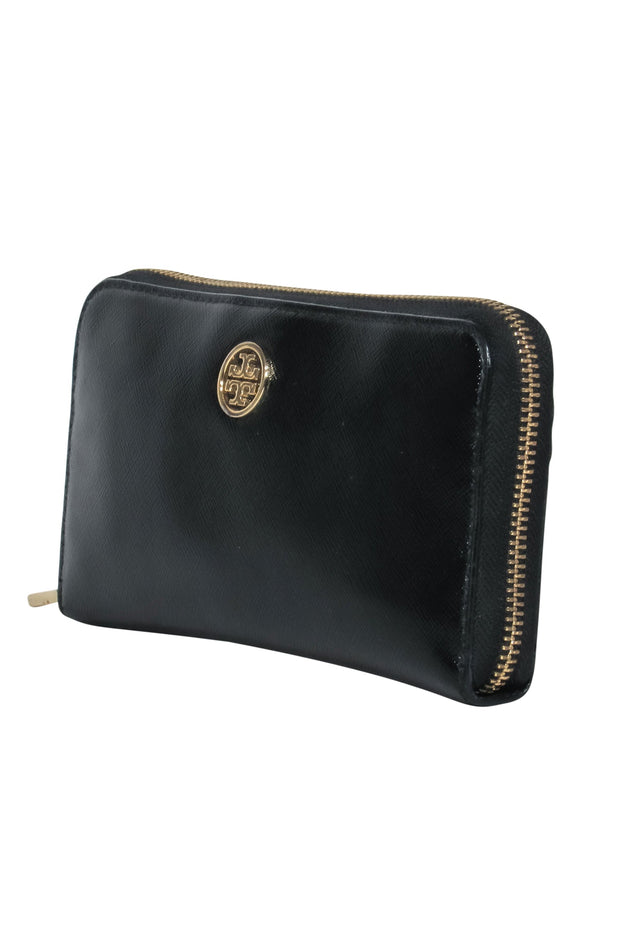Tory Burch Gold Leather Zip Around Coin Purse Tory Burch
