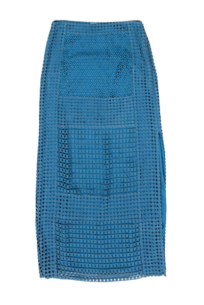 Current Boutique-Tory Burch - Blue Crochet Maxi Skirt Sz 0