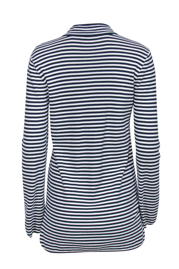 Current Boutique-Tory Burch - Blue & White Striped Tunic w/ Rope Neckline Sz S