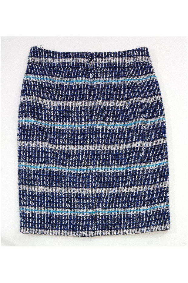 Current Boutique-Tory Burch - Blue & White Tweed Pencil Skirt Sz 2