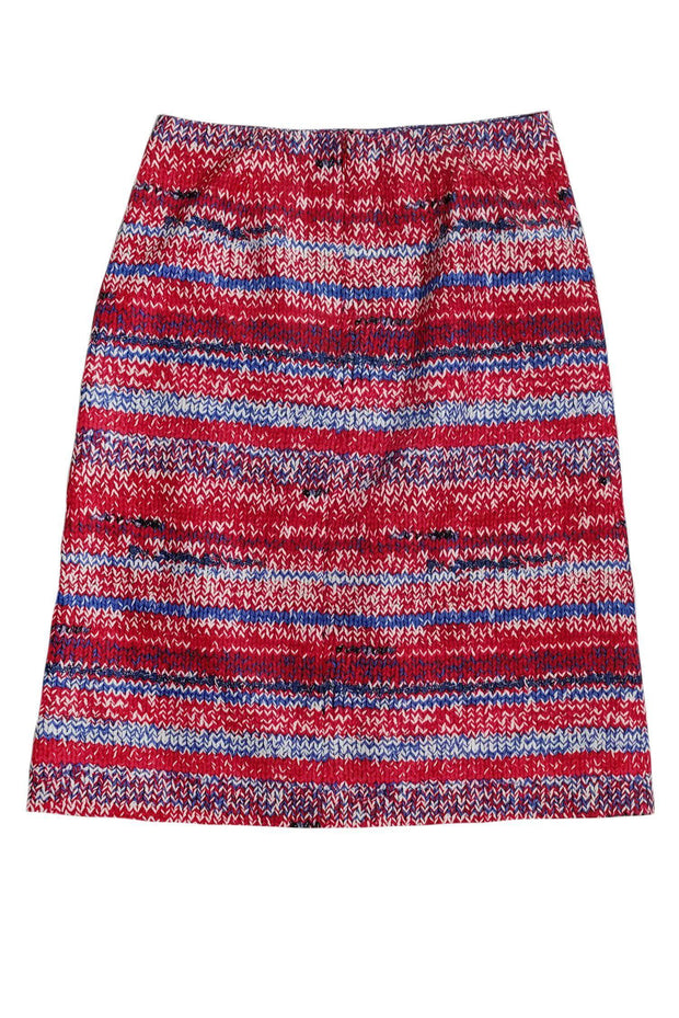 Current Boutique-Tory Burch - Brilliant Red Mouline Pencil Skirt Sz 4