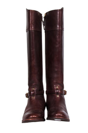 Current Boutique-Tory Burch - Brown Leather Riding Boots w/ Buckle on Ankle Sz 7