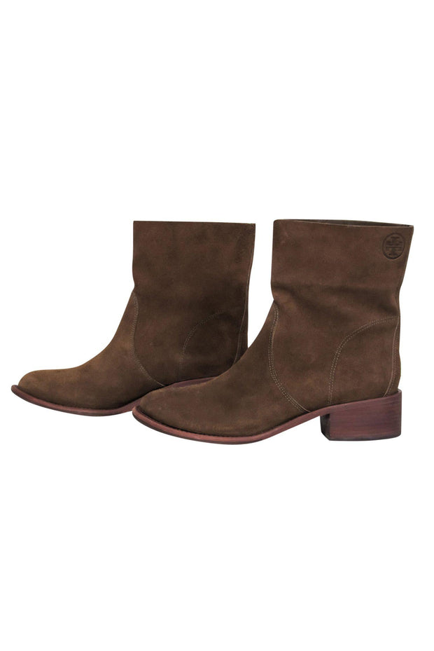 Current Boutique-Tory Burch - Brown Suede Ankle Booties Sz 8.5