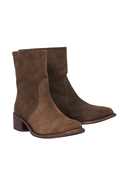 Current Boutique-Tory Burch - Brown Suede Ankle Booties Sz 8.5