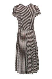 Current Boutique-Tory Burch - Brown & White Printed Pleated Dress Sz L