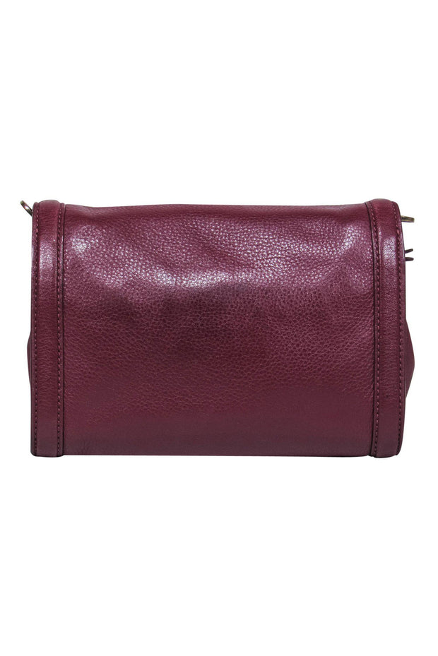 Current Boutique-Tory Burch - Burgundy Pebbled Leather Crossbody