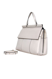 Current Boutique-Tory Burch - Cream Leather Magnetic Closure Front Satchel