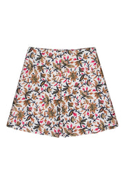 Current Boutique-Tory Burch - Cream & Multicolored Floral Print Silk Miniskirt Sz 0