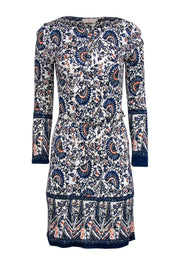 Current Boutique-Tory Burch - Cream & Navy Floral Print Dress Sz XS