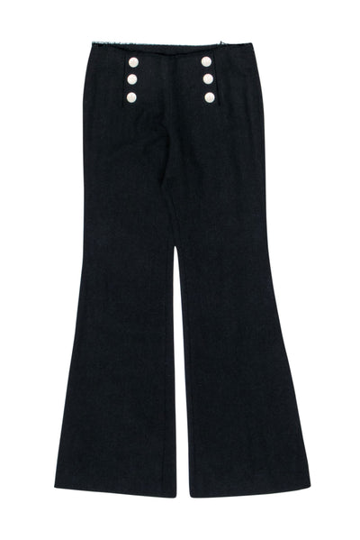 Current Boutique-Tory Burch - Dark Gray Wool Wide-Legged Sailor Pants w/ Buttons Sz L