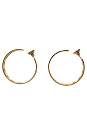 Current Boutique-Tory Burch – Gold Logo Cutout Hoops