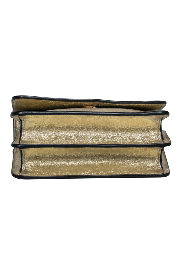 Tory Burch – Gold Metallic Mini Crossbody Bag – Current Boutique