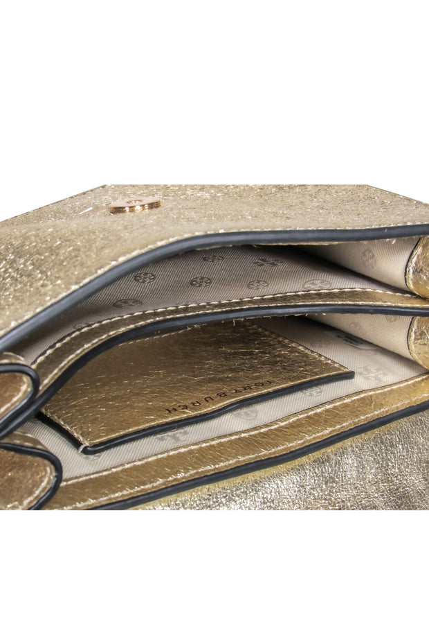 Current Boutique-Tory Burch – Gold Metallic Mini Crossbody Bag