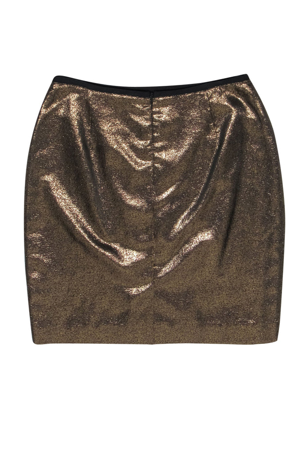 Current Boutique-Tory Burch - Gold Metallic Pencil Skirt Sz 14