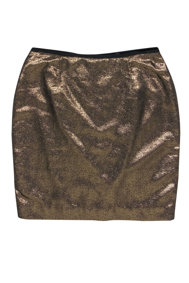 Current Boutique-Tory Burch - Gold Metallic Pencil Skirt Sz 14