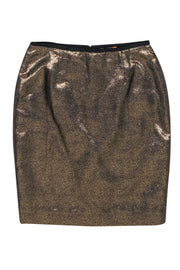 Current Boutique-Tory Burch - Gold Metallic Pencil Skirt Sz 4
