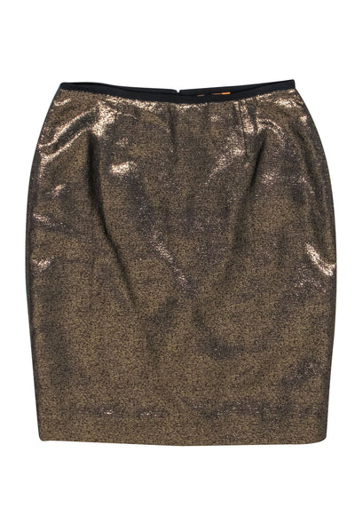 Current Boutique-Tory Burch - Gold Metallic Pencil Skirt Sz 4