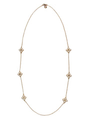 Current Boutique-Tory Burch - Gold-Toned Chain & Pearl Clover Rope Necklace