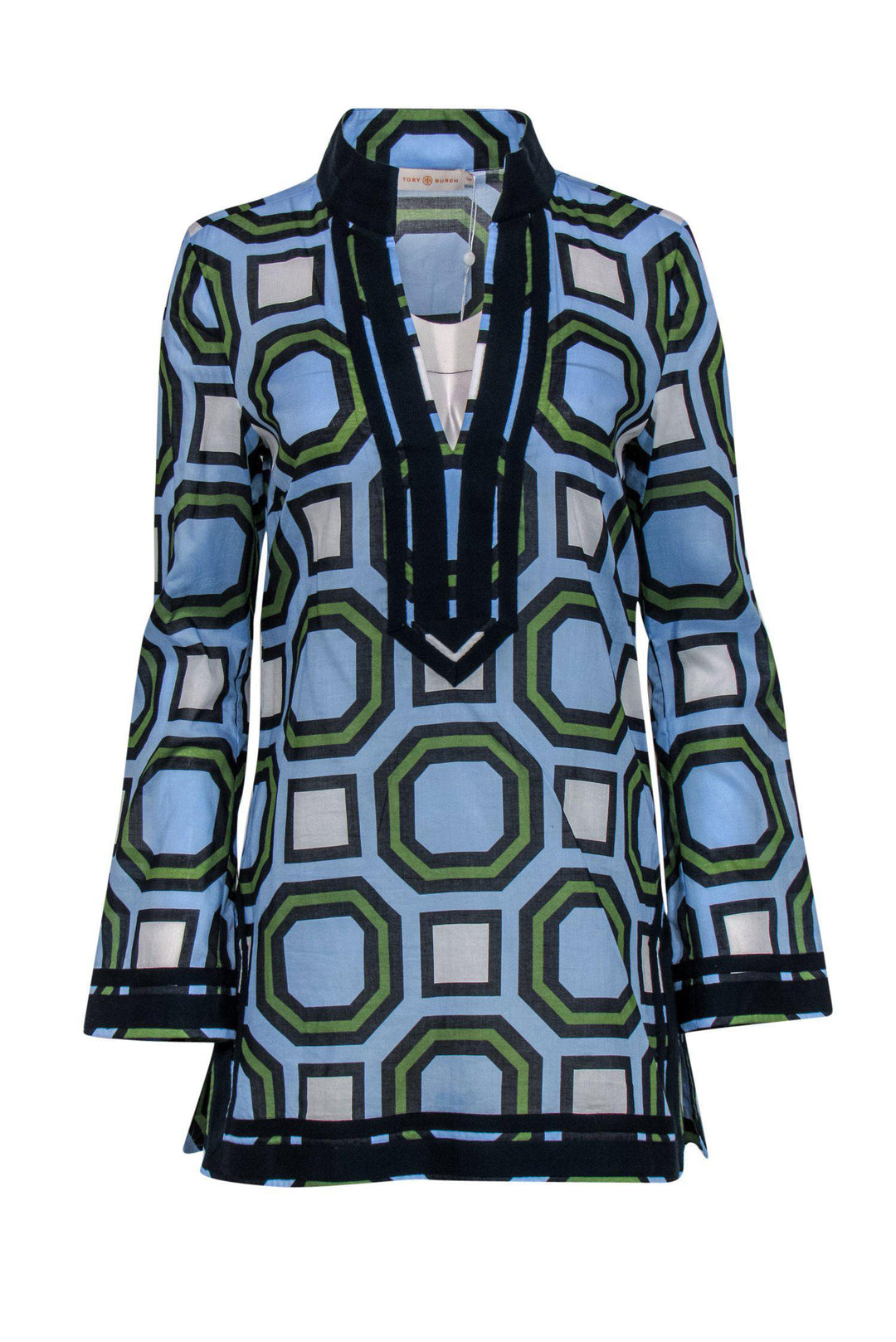 TORY BURCH Blue buy Print Tunic Size M