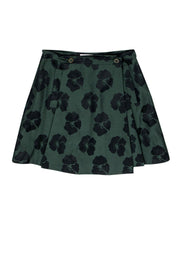 Current Boutique-Tory Burch - Green Floral Silk & Cotton Skirt Sz 10