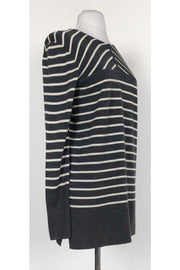 Current Boutique-Tory Burch - Grey & White Striped Tunic Sweater Sz S