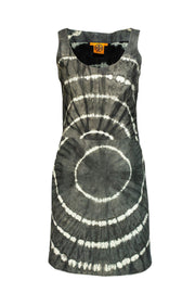 Current Boutique-Tory Burch - Greystone Leather Shawna Tie-dye Night Out Dress Sz 2
