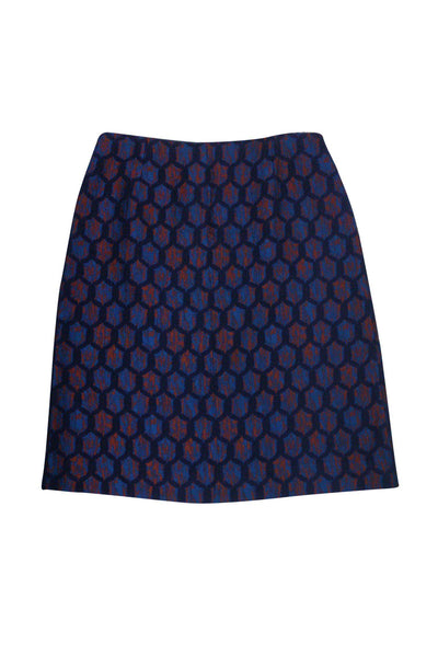 Current Boutique-Tory Burch - Honeycomb Blue & Orange Skirt Sz 12