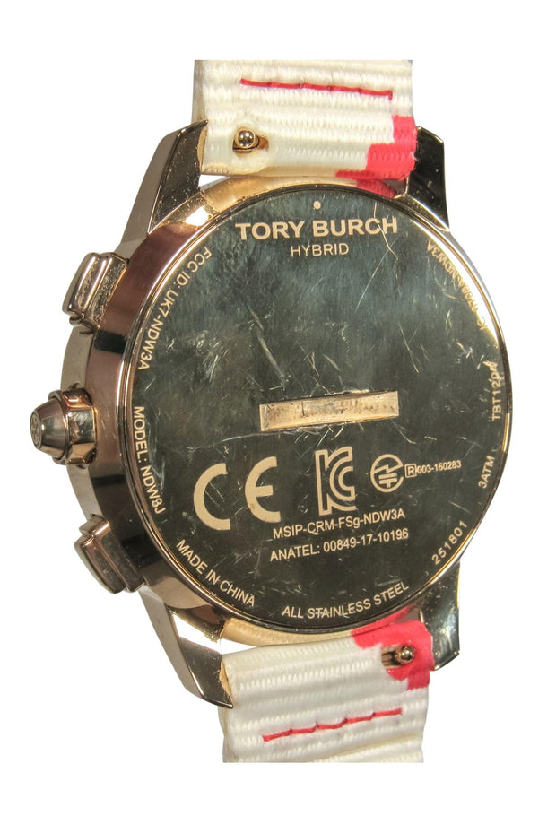 Current Boutique-Tory Burch - Large Face Golden "ToryTrack" Hybrid Smartwatch w/ Multiple Straps