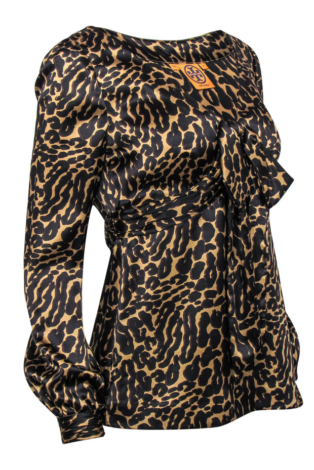 Current Boutique-Tory Burch - Leopard Printed Silk Blouse Sz 4