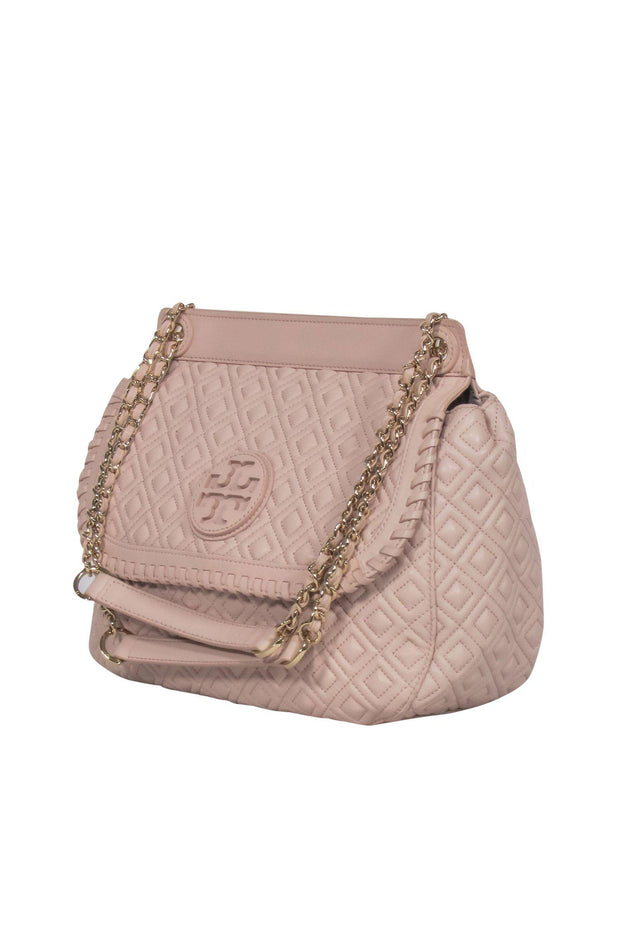 Current Boutique-Tory Burch - Light Pink Leather Quilted Handbag