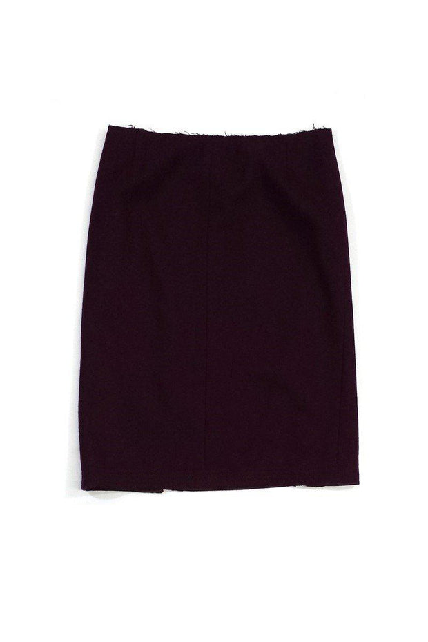 Current Boutique-Tory Burch - Maroon Wool Front Slit Skirt Sz 2