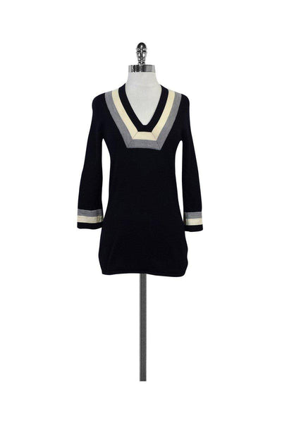 Current Boutique-Tory Burch - Navy & Cream Wool Sweater Sz XS