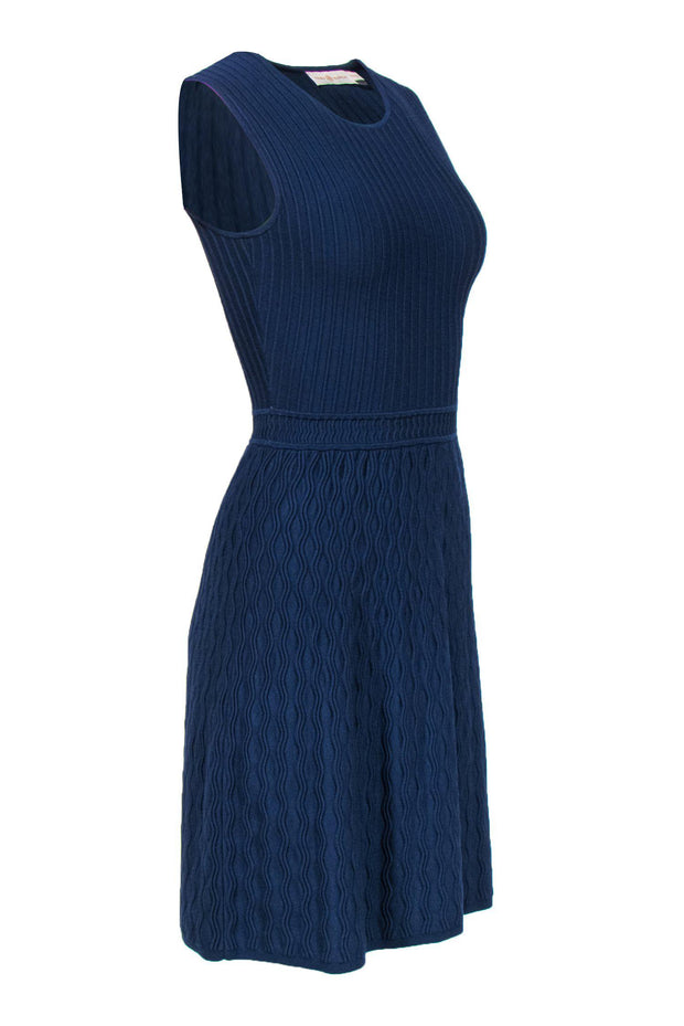 Current Boutique-Tory Burch - Navy Knit A-Line Sleeveless Dress Sz XS