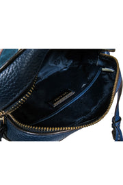 Current Boutique-Tory Burch - Navy Pebbled Leather w/ Multi Fabric Front Crossbody