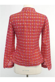 Current Boutique-Tory Burch - Pink & Orange Geo Print Cotton Shirt Sz 0