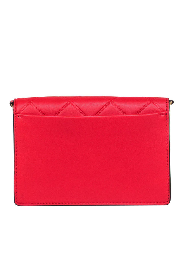 Current Boutique-Tory Burch - Red Leather Mini Embossed Crossbody