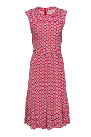 Current Boutique-Tory Burch - Red & White Floral Midi Dress Sz M