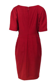 Current Boutique-Tory Burch - Red Wool Sheath Dress w/ Piping Sz 14