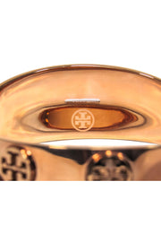 Current Boutique-Tory Burch - Rose Gold Crisscross Bangle w/ Logo Medallions