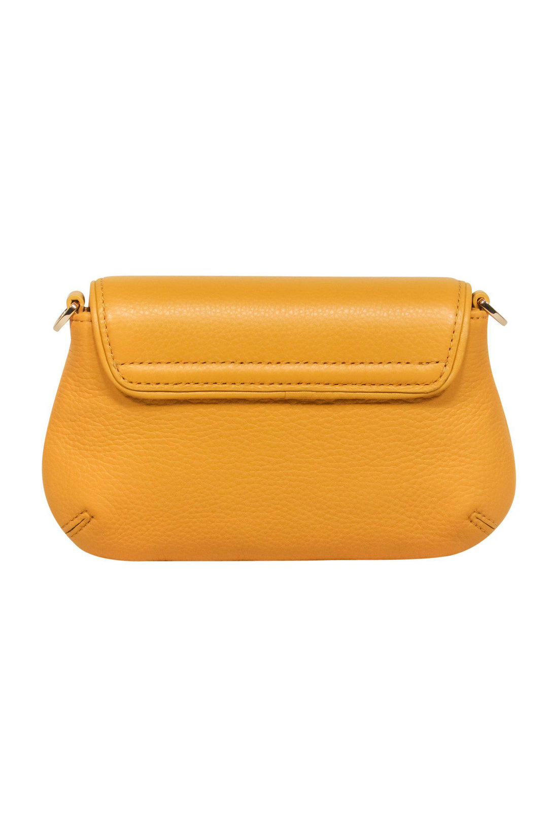 Tory purchases Burch - Mini Britten Small Mustard Yellow Pebbled Leather Crossbody