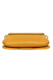 Current Boutique-Tory Burch - Small Mustard Yellow Pebbled Leather Crossbody w/ Logo
