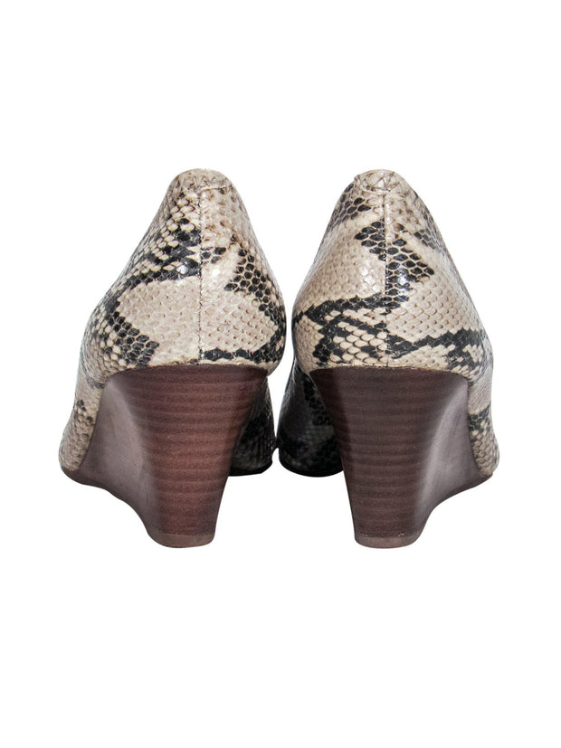 Current Boutique-Tory Burch - Tan Snakeskin Wedges w/ Medallion Sz 10