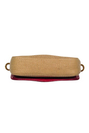 Current Boutique-Tory Burch - Tan Woven Crossbody w/ Red Leather Trim