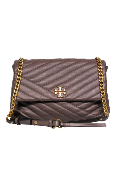 Current Boutique-Tory Burch - Taupe Quilted Shoulder Bag w/ Chain Strap