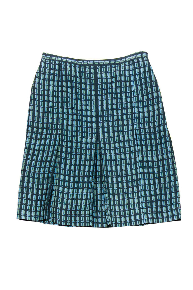 Current Boutique-Tory Burch - Teal Geo Pattern Skirt Sz 10