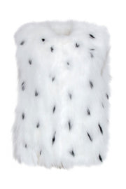 Current Boutique-Tory Burch - White & Black Spotted Fox Fur Vest Sz XL