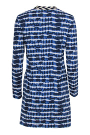 Current Boutique-Tory Burch - White & Blue Tie-Dye Cotton Shift Dress Sz M