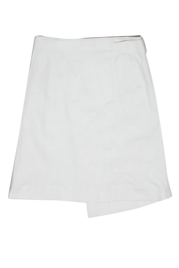 Current Boutique-Tory Burch - White Cotton Faux Wrap Midi Skirt Sz 6